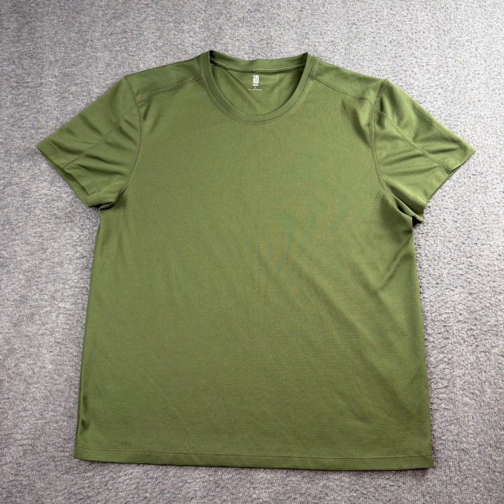 Ideology Performance T-Shirt Men's L Olive Green Mesh Short Sleeve Athletic Top